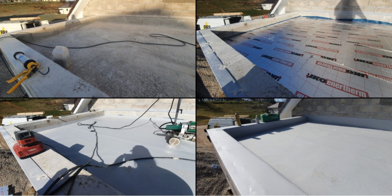 Mise en œuvre d'une étanchéité avec isolation